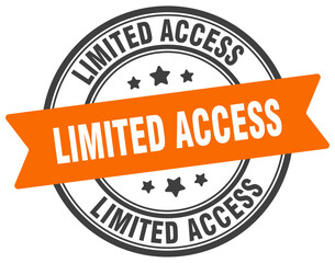 limited access stamp. limited access label on transparent background. round sign