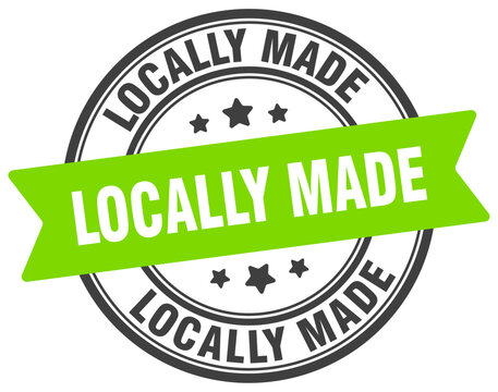 locally made stamp. locally made label on transparent background. round sign