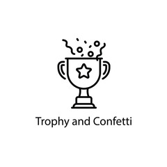 Trophy and Confetti vector icon