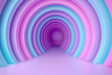Obraz premium Colorful abstract tunnel with modern gradient design