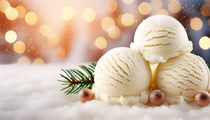 ice cream with chocolate and vanilla balls