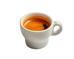 Naklejka premium Close-up Glass Cup with Steaming Coffee isolated on white background