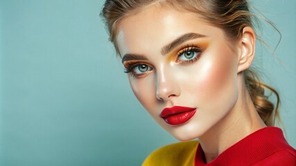a young woman with flawless makeup, female model