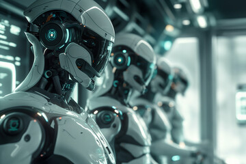 robot in the night, An ultra-realistic image showcasing futuristic robotic technology, highlighting...
