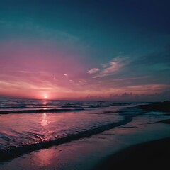 Obraz premium Sun set, sea vibe, nature sea , sunset,beach,sunset beac