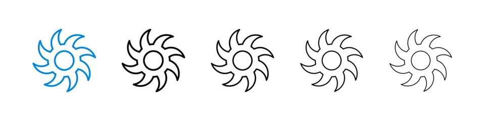 Hurricane Icon Set Icon for depicting sea cyclones, tropical tornadoes, and wind storms in a vector format.