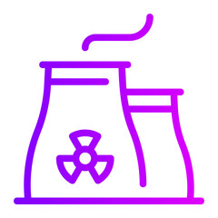 nuclear plant gradient icon