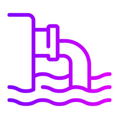 water pollution gradient icon