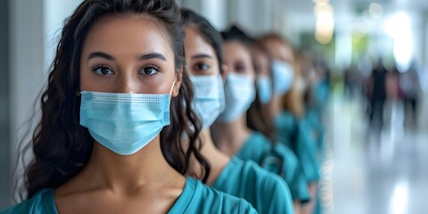 People in line for vaccination represent worldwide endeavors to fight the pandemic. Concept Healthcare, Global Citizenship, Vaccination Effort, Pandemic Response, COVID-19