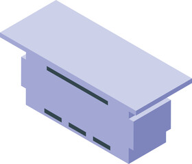 Modern minimalist office desk with drawers extending to create a shadow, perfect for a contemporary workspace