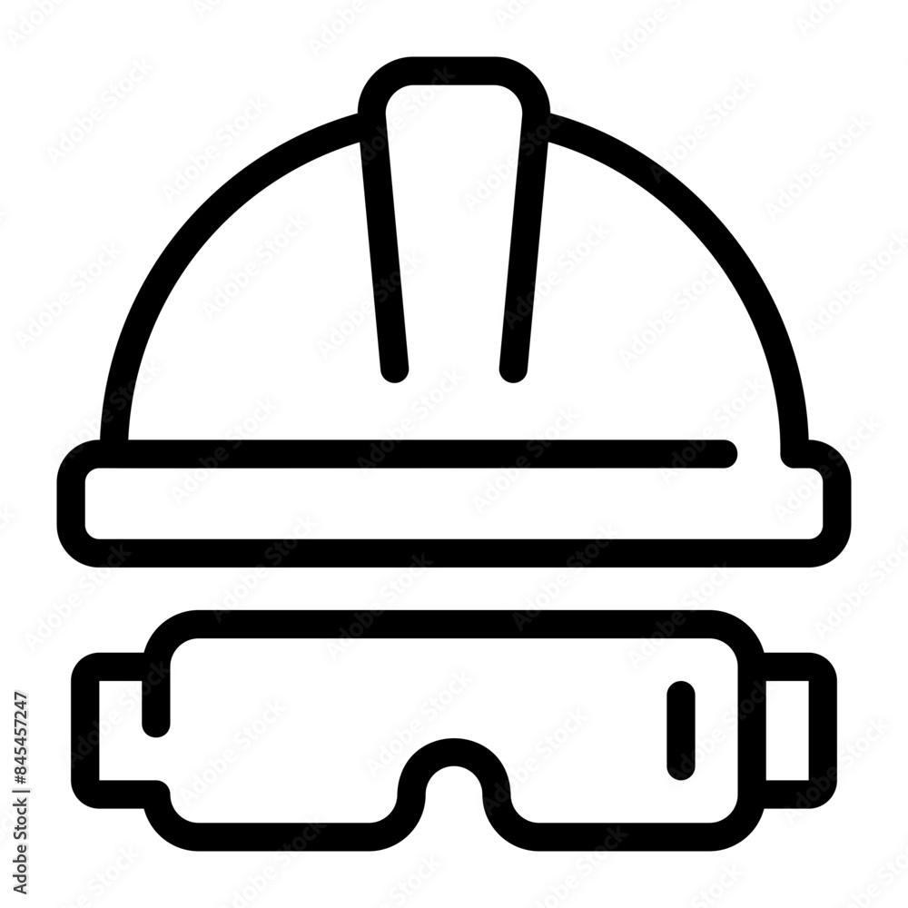 Poster helmet line icon