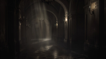 Obraz premium Elegant Dark Background in Sophisticated Art Museum