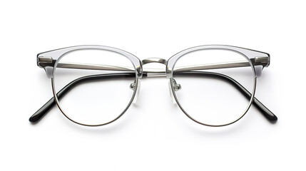 Eyeglasses usage isolated on a white background