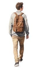 Fototapeta premium PNG College student backpack footwear outdoors.