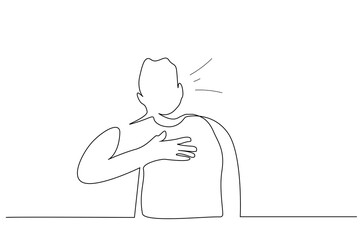 old man heart attack health stress one line art design vector