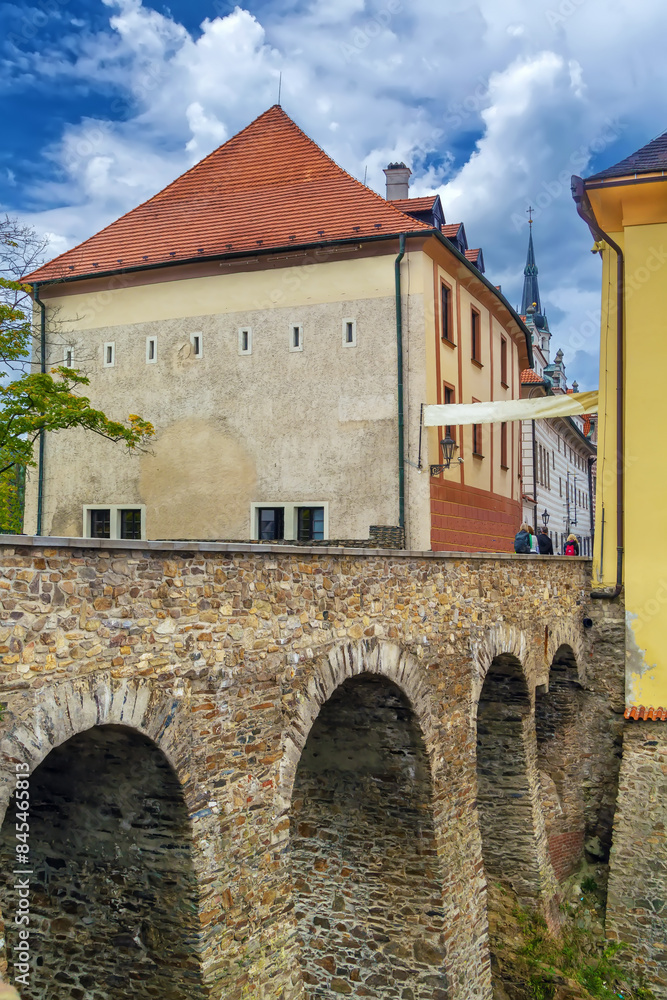 Sticker bridge in horní street in cesky krumlov, czech republic