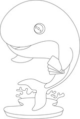 Whale Poker Poker cards Card game Animal Vector Graphic Art Illustration