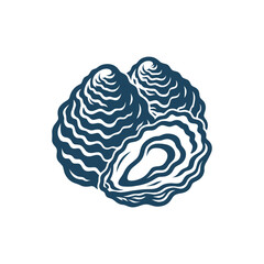 Oysters. Logo, icon, emblem, sign. simple vector illustration, thick outline