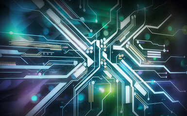 Abstract circuit board futuristic technology processing background