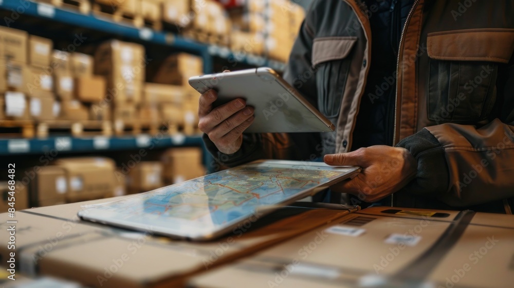 Poster delivery route optimization technology featuring efficient planning and logistics solutions for tran