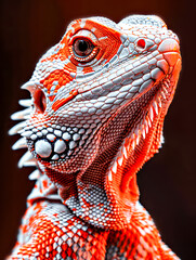 Obraz premium Colorful iguana close-up portrait