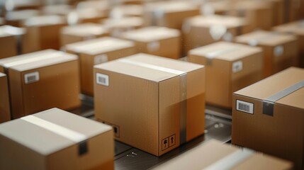 Fototapeta premium Comprehensive Package Insurance Services Guaranteeing the Safe and Reliable Delivery of Valuable Goods and Merchandise Through Efficient Logistics and Transportation Management