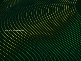 Premium background design with wavy green stripes pattern. Vector horizontal template for digital luxury business banner, contemporary formal invitation, luxury voucher, gift certificate, etc.