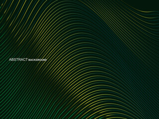 Premium background design with wavy green stripes pattern. Vector horizontal template for digital luxury business banner, contemporary formal invitation, luxury voucher, gift certificate, etc.