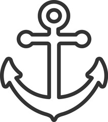 碇のアイコン（線画）のイラスト