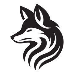 a fox head vector design art illustration 