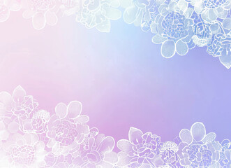 Dreamy pastel background with white lace details and soft gradients