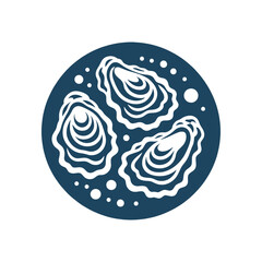 Oysters. Logo, icon, emblem, sign. simple vector illustration, thick outline