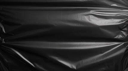 Fototapeta premium Wrinkled Black Plastic Texture Background for Modern Design and Art Concepts