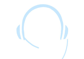 マイク付きヘッドフォンの合成素材用イラスト