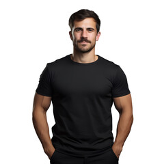 Fototapeta premium corporative portrait of a handsome man in black t shirt