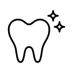 shiny tooth icon line vector design illustration in trendy style