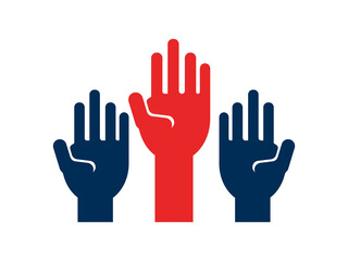Raise hand, vote icon. vector