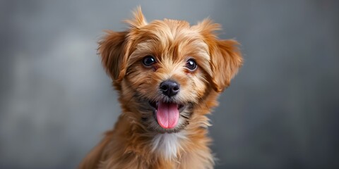 Adorable Cobberdog Puppy with Tongue Out Comical Expression on Isolated Background. Concept Pet Photography, Isolated Setting, Funny Expressions, Animal Portraits, Cute Dog Model