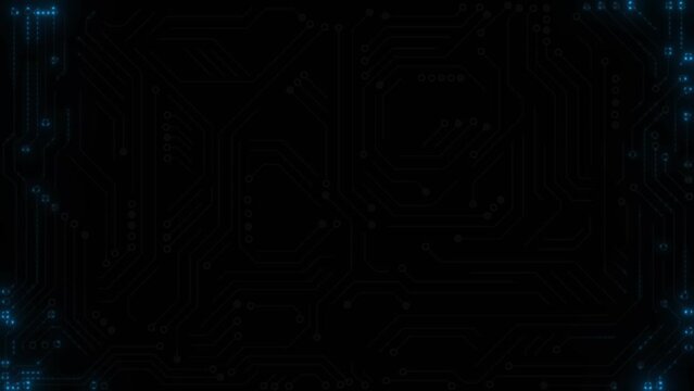 High Tech Circuit Lines Background Loops, 4k 30fps