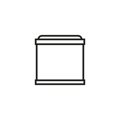 Aquarium icon. Empty glass aquarium of a square shape. Vector simple outline icon on blank white background.