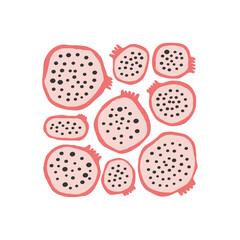 Fruits abstract elements. Food and healsy composition. Modern trendy Matisse minimal style. Fruits poster, invite. Vector arrangements for greeting card or invitation design