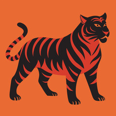 tiger cartoon isolated on angry tiger