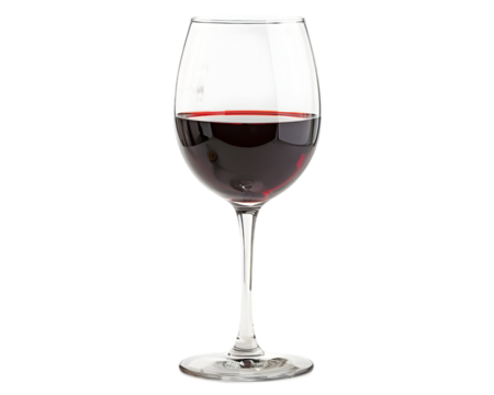 Single Serving: Red Wine in a Glass isolated on white background