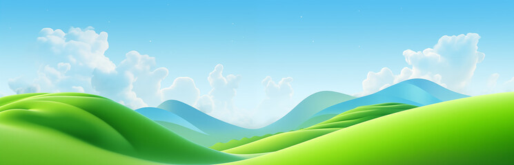 Obraz premium green grass hills natural scenery picture material 