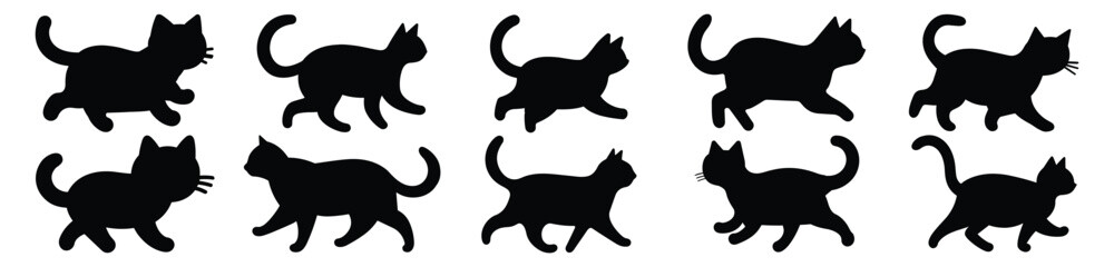 Cat silhouette set vector design big pack of illustration and icon