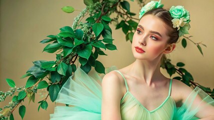 a young woman in a ballet outfit the studio