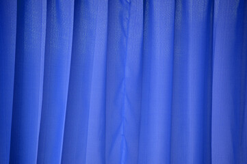 blue curtain background. texture of fabric.