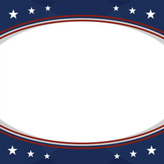 American flag square template background with empty space