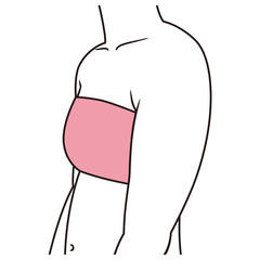 巻き肩の二の腕　太い二の腕