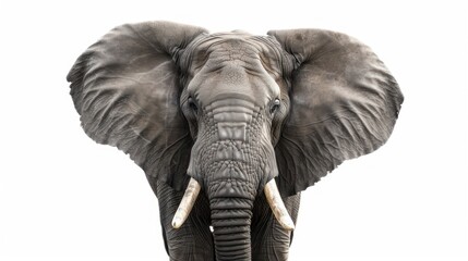 photo of an elephant's head on a white background